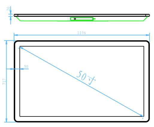 50寸壁挂广告机图纸