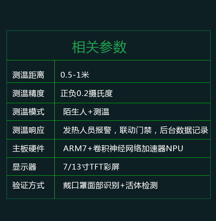 人脸识别测温一体机参数介绍